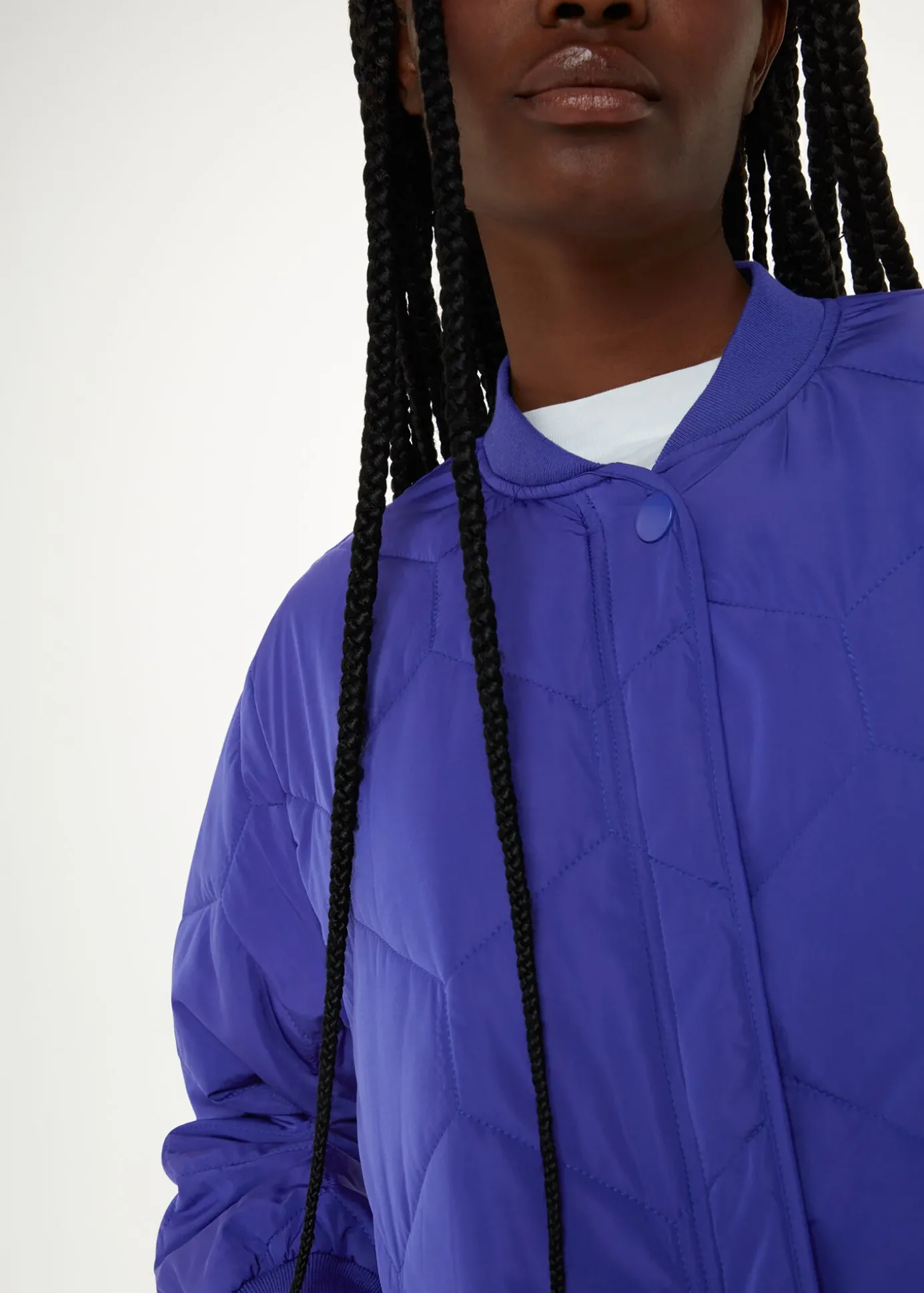 Cobalt Blue Ida Short Quilted Coat