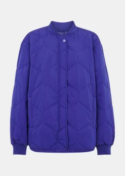 Cobalt Blue Ida Short Quilted Coat