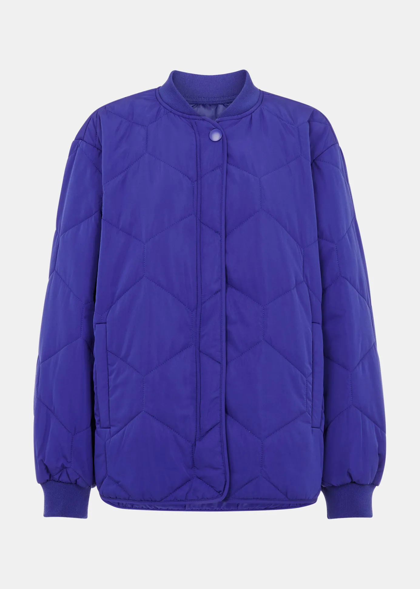 Cobalt Blue Ida Short Quilted Coat