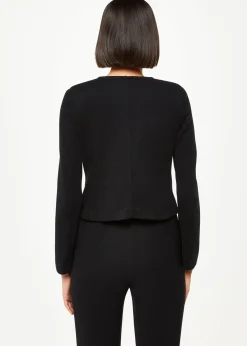 Collarless Jersey Jacket