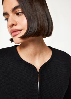 Collarless Jersey Jacket