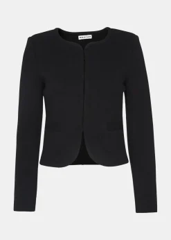 Collarless Jersey Jacket
