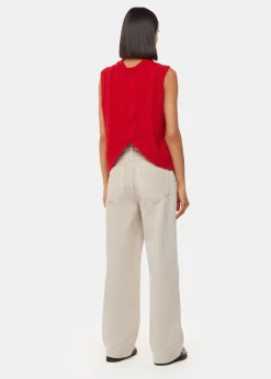 Cream Wide Leg Cord Jean