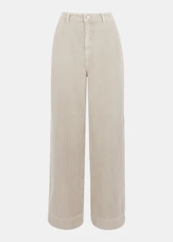 Cream Wide Leg Cord Jean
