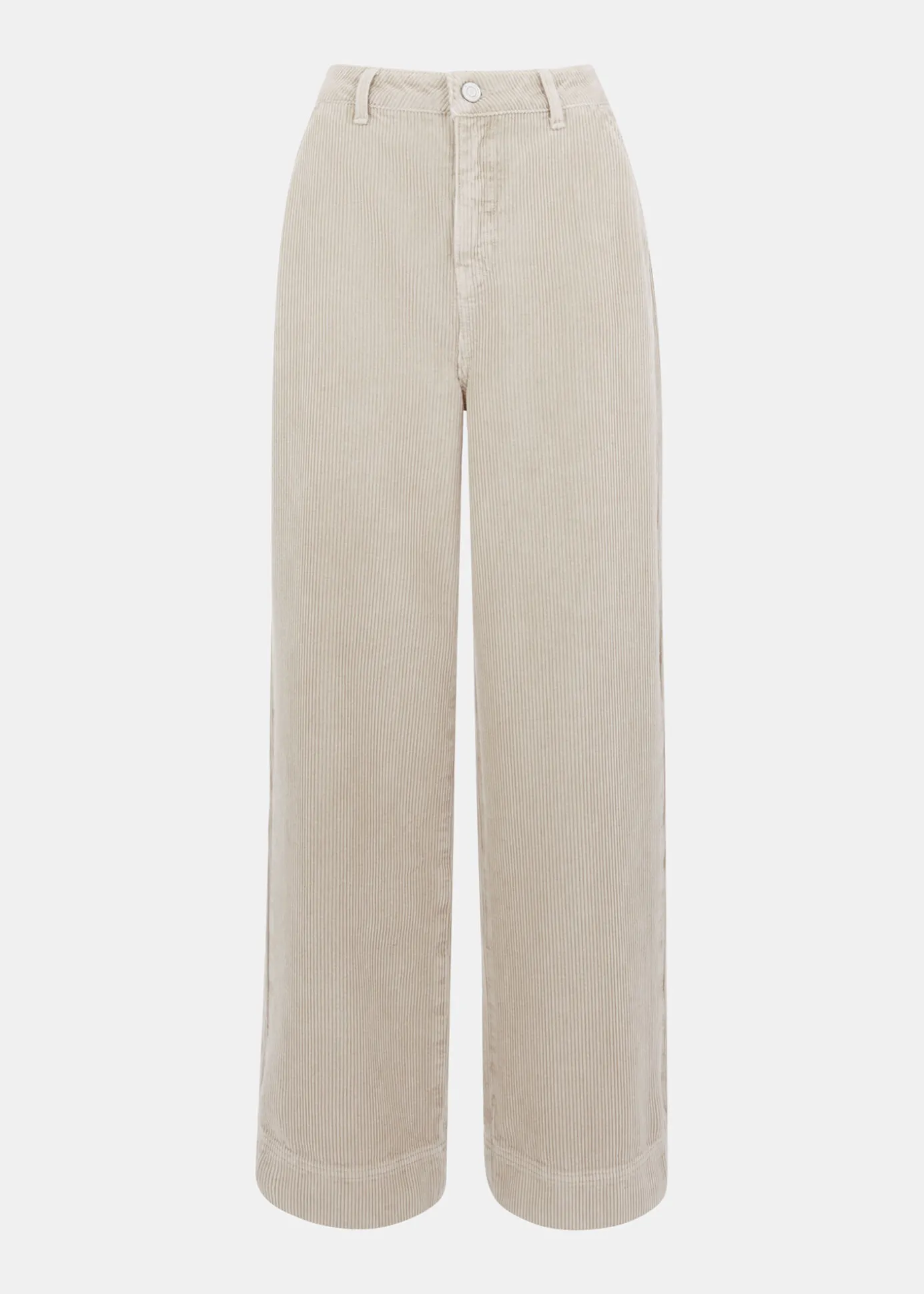 Cream Wide Leg Cord Jean