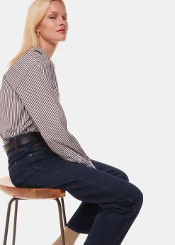 Dark Denim Stretch Barrel Leg Jean