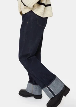 Dark Denim Turn Up Selvedge Jean