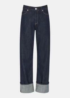 Dark Denim Turn Up Selvedge Jean