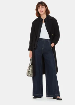 Dark Denim Wide Leg Cargo Jean