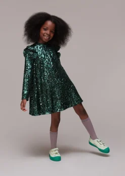 Dark Green Alma Sequin Dress
