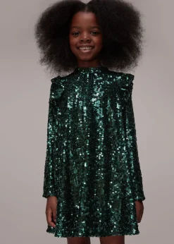 Dark Green Alma Sequin Dress