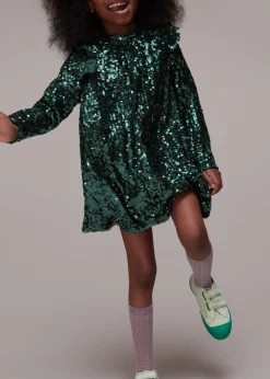 Dark Green Alma Sequin Dress