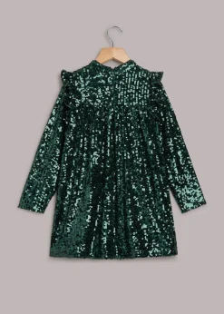 Dark Green Alma Sequin Dress