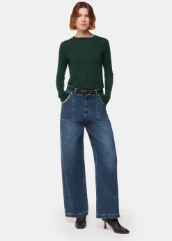 Dark Green Annie Sparkle Crew Neck