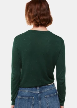 Dark Green Annie Sparkle Crew Neck
