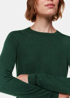 Dark Green Annie Sparkle Crew Neck
