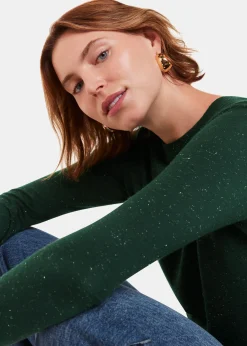 Dark Green Annie Sparkle Crew Neck
