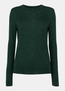 Dark Green Annie Sparkle Crew Neck
