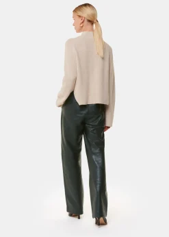 Dark Green Delia Croc Leather Trouser