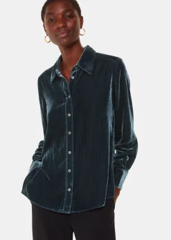 Dark Green Lara Velvet Shirt
