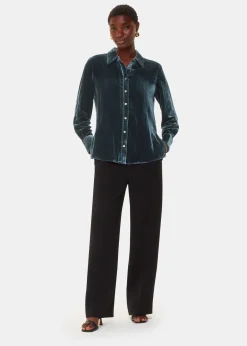 Dark Green Lara Velvet Shirt