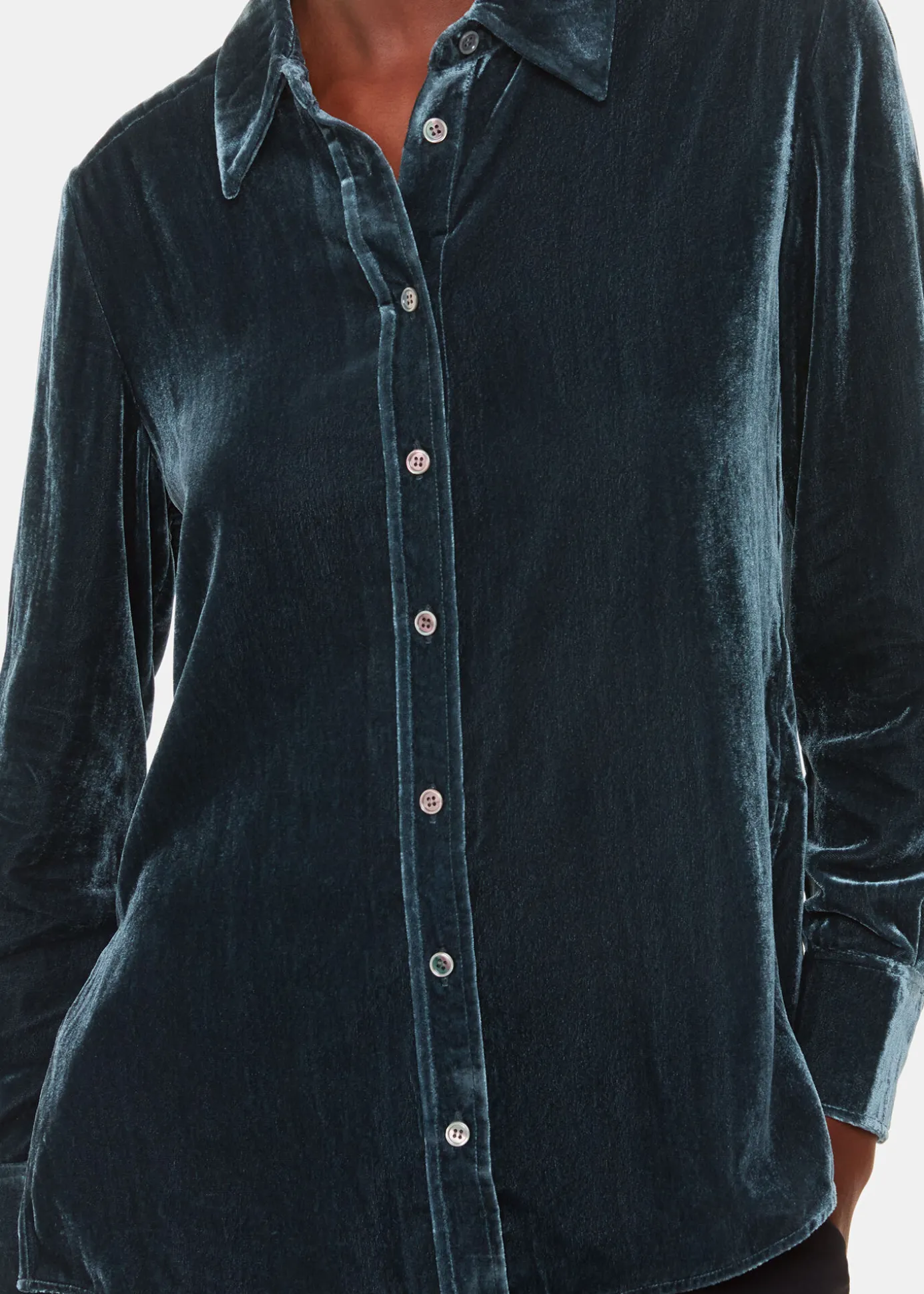 Dark Green Lara Velvet Shirt