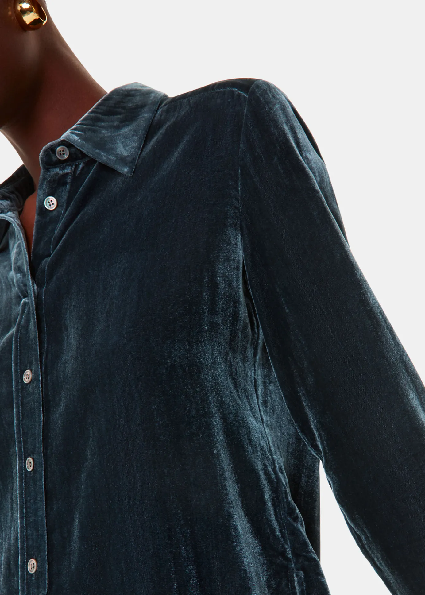 Dark Green Lara Velvet Shirt