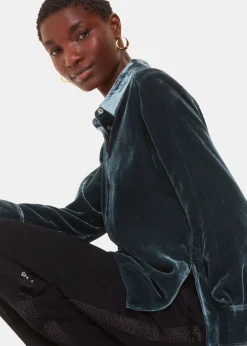 Dark Green Lara Velvet Shirt