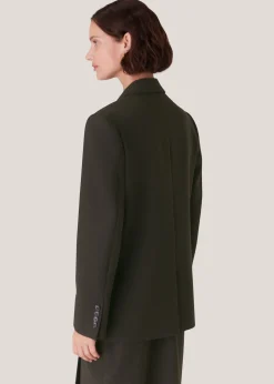 Dark Green Natalie Wool Blend Blazer
