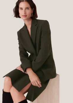 Dark Green Natalie Wool Blend Blazer