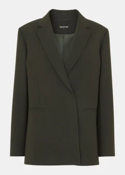 Dark Green Natalie Wool Blend Blazer
