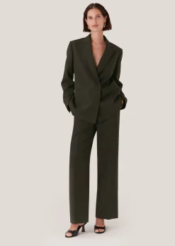 Dark Green Natalie Wool Blend Trouser