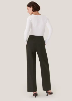 Dark Green Natalie Wool Blend Trouser