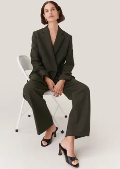 Dark Green Natalie Wool Blend Trouser