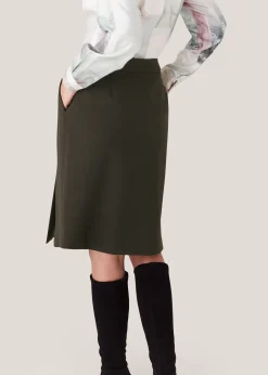 Dark Green Natalie Wool Blend Skirt