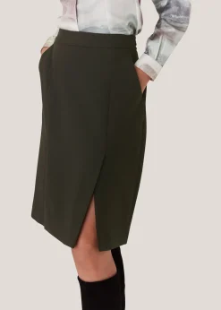Dark Green Natalie Wool Blend Skirt
