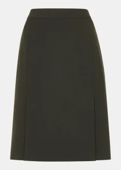 Dark Green Natalie Wool Blend Skirt