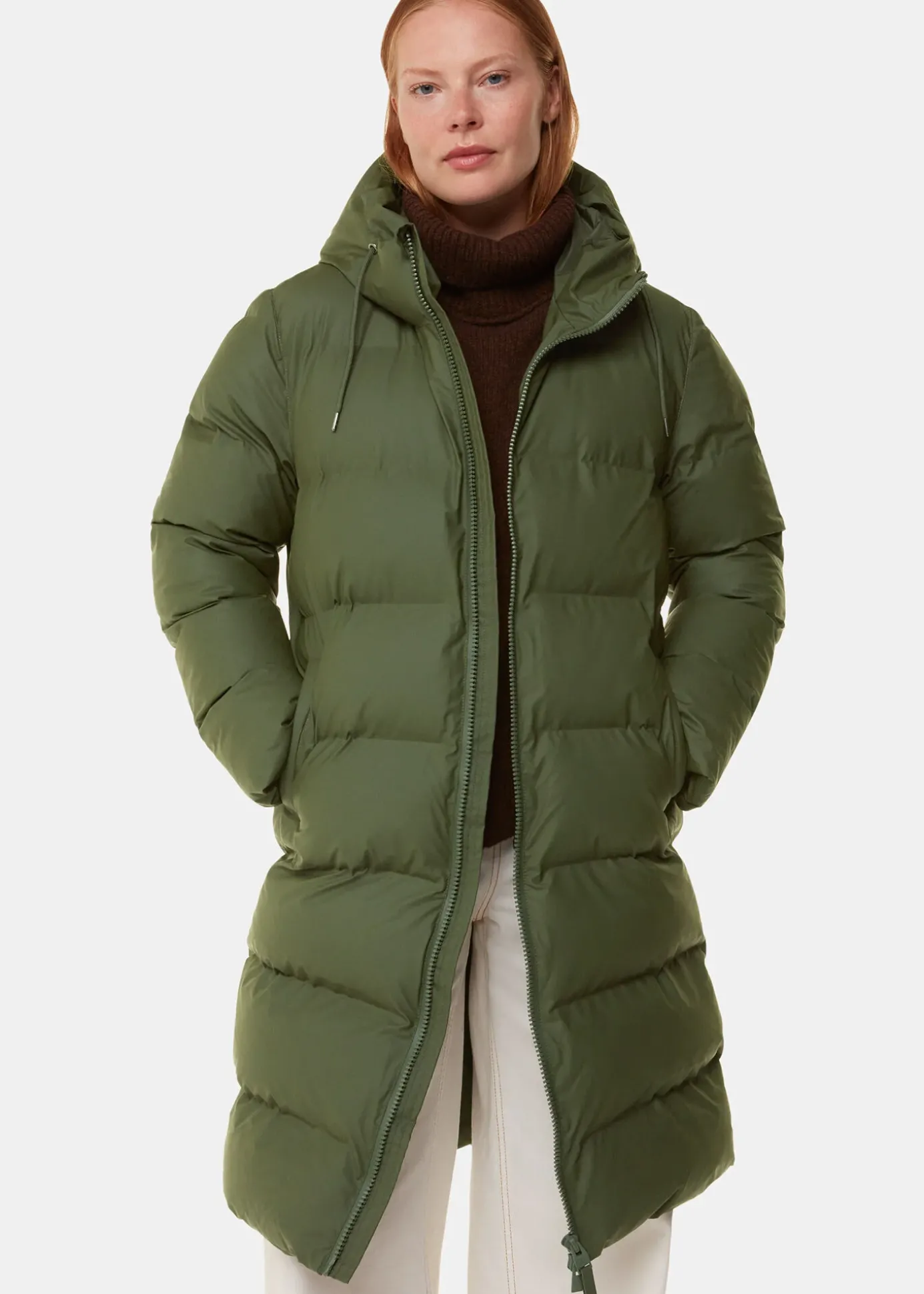 Dark Green Rains Alta Longer Puffer