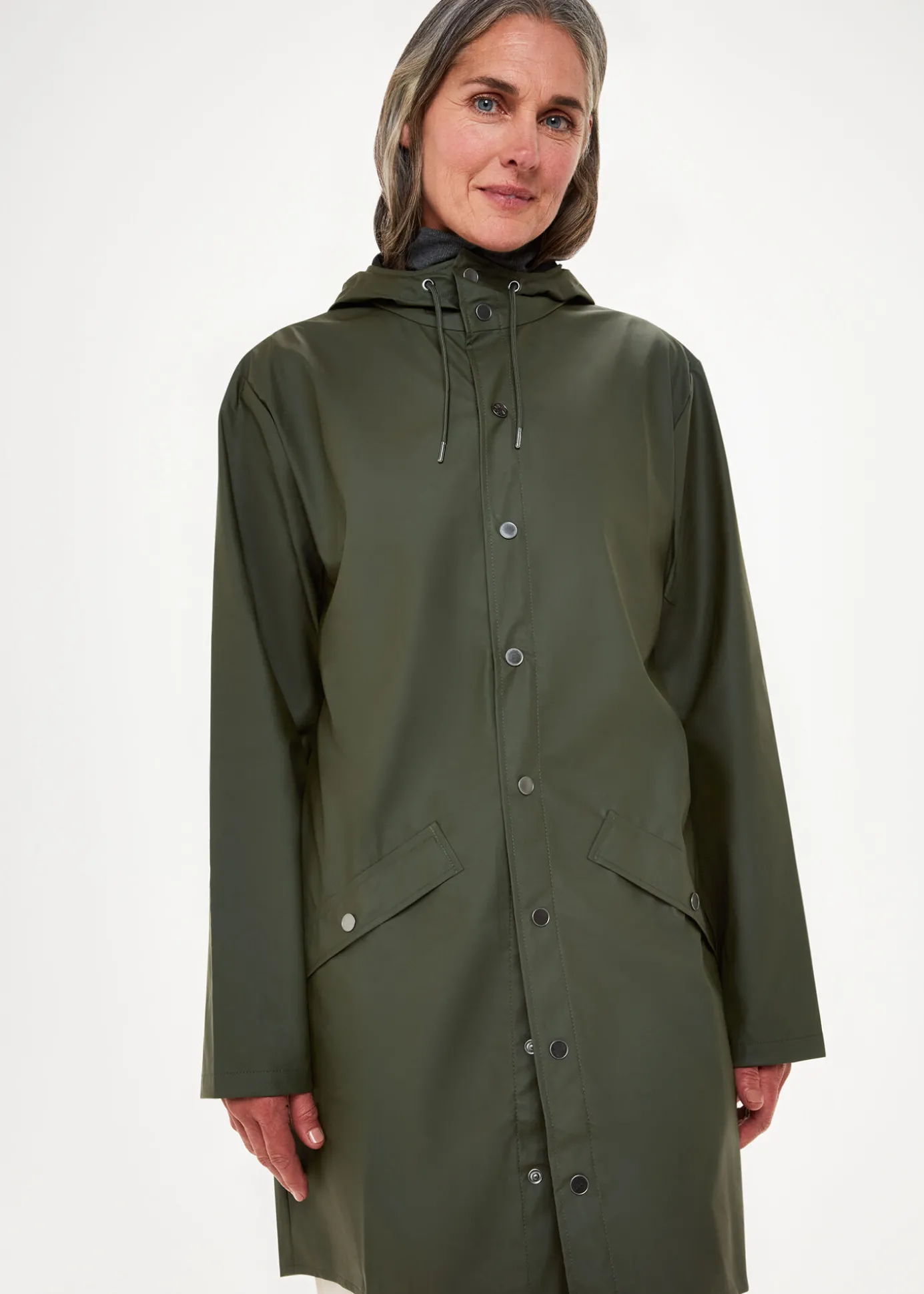 Dark Green Rains Long Jacket