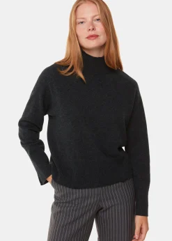 Dark Grey Cashmere Funnel Neck