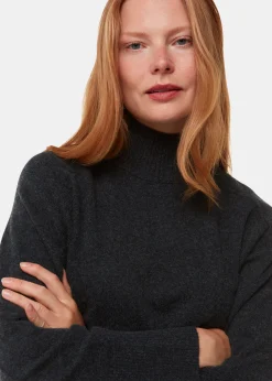 Dark Grey Cashmere Funnel Neck