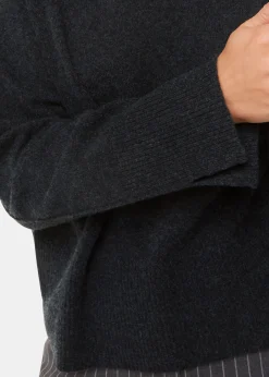 Dark Grey Cashmere Funnel Neck