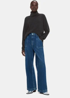 Dark Grey Cashmere Roll Neck
