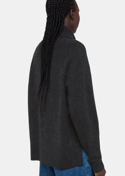 Dark Grey Cashmere Roll Neck