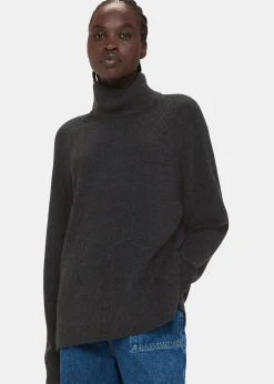Dark Grey Cashmere Roll Neck