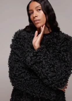 Dark Grey Eliza Shearling Coat