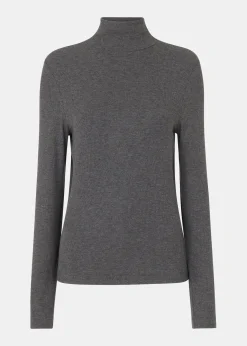 Dark Grey Essential Ribbed Polo