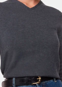 Dark Grey Mila V Neck Knit
