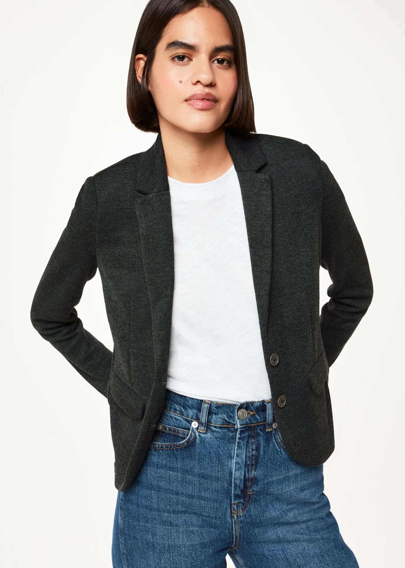 Dark Grey Slim Jersey Jacket