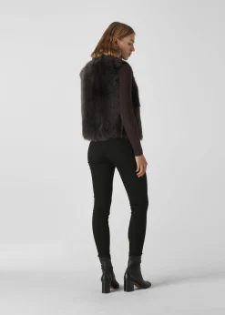 Dark Grey Toscana Sheepskin Gilet